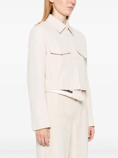 FENDI twill cropped jacket - Neutrals