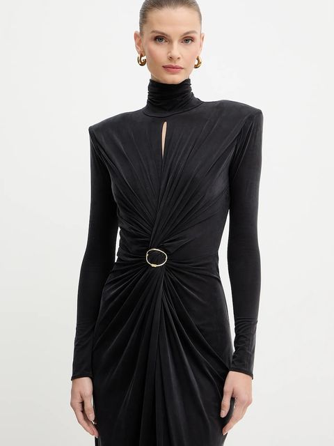 Elisabetta Franchi sukienka kolor czarny maxi prosta ABR0656E2