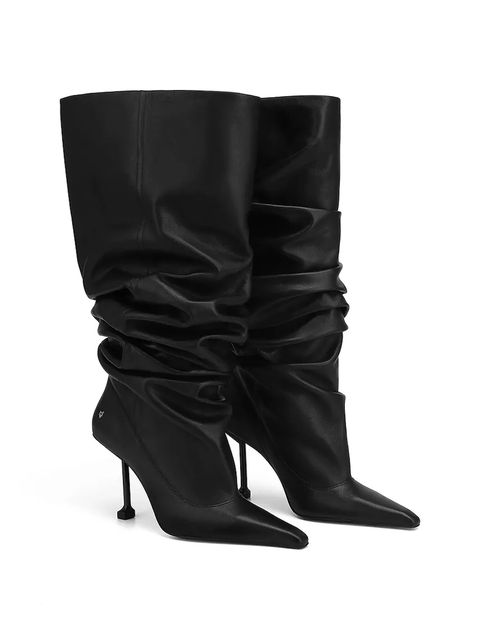 Naked Wolfe kozaki skórzane Vern damskie kolor czarny na szpilce Vern Nappa Prince Leather Black