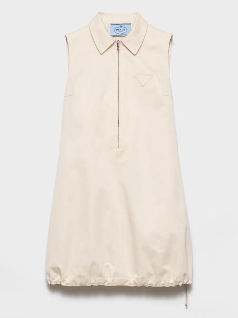 Prada half-zip drawstring-hem mini dress - Neutrals
