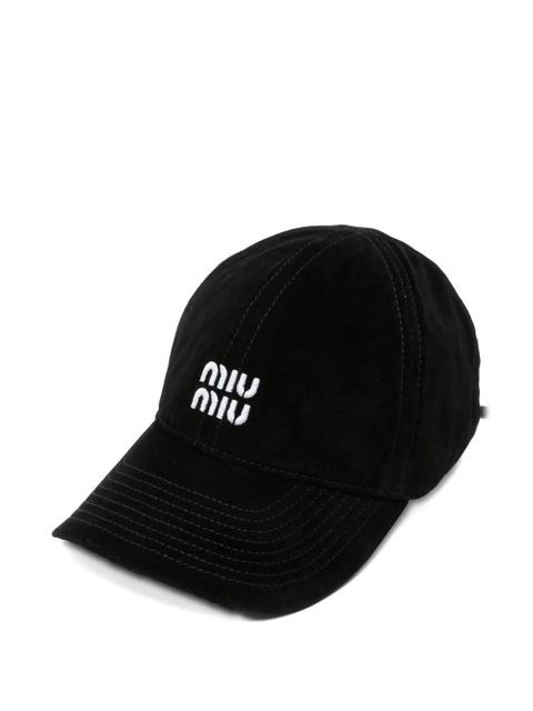 Miu Miu logo-embroidered cap - Black