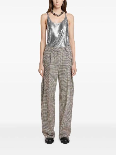 Rabanne checked pleated wide-leg trousers - Neutrals - zdjęcie produktu nr 2
