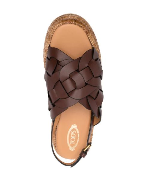 Tod's 60mm leather espadrilles - Brown
