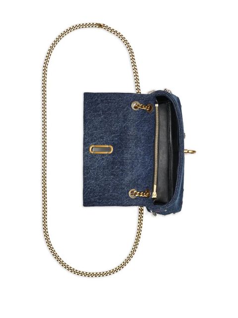 Marc Jacobs miniThe Trinket charm denim dual-chain crossbody bag - Blue