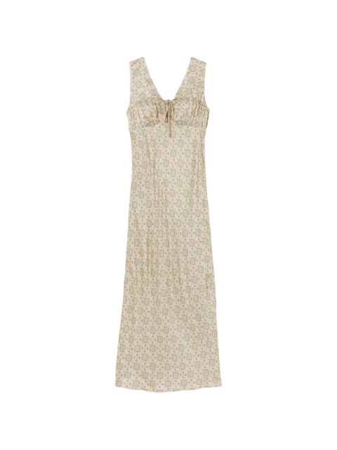 Claudie Pierlot printed drawstring-detail dress - Neutrals - zdjęcie produktu nr 1