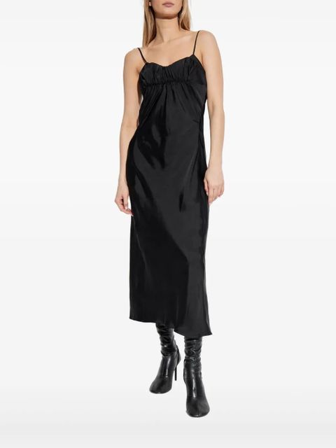Jil Sander gathered-bustier midi dress - Black