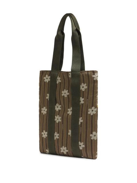 Marni floral striped tote bag - Brown - zdjęcie produktu nr 2