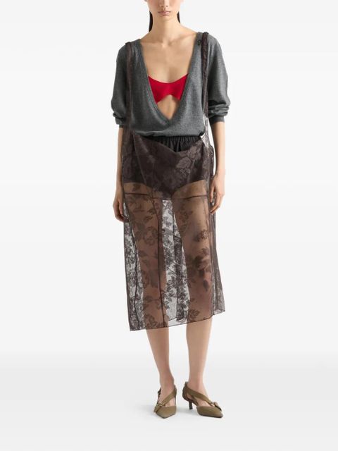 Prada cashmere V-neck sweater - Grey - zdjęcie produktu nr 2