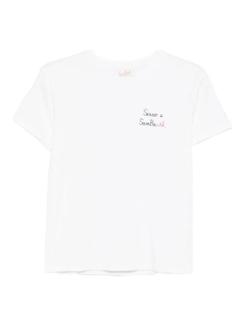 MC2 Saint Barth logo-embroidered T-shirt - White - zdjęcie produktu nr 1