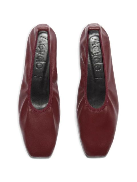 Aeyde Nomi gathered square toe ballet flats