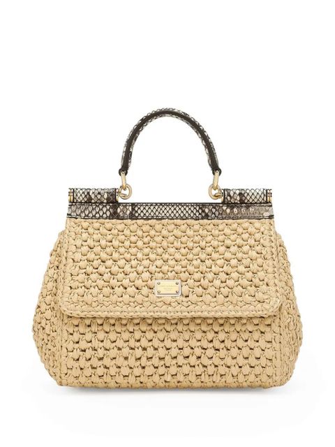 Dolce & Gabbana medium Sicily interwoven shoulder bag - Neutrals - zdjęcie produktu nr 1