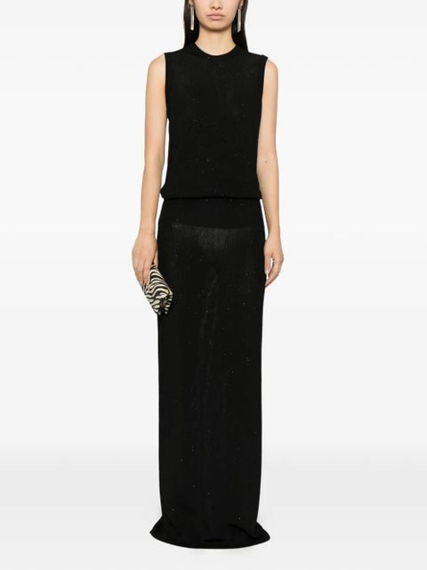 TOM FORD sequin-embellished ribbed skirt - Black - zdjęcie produktu nr 2