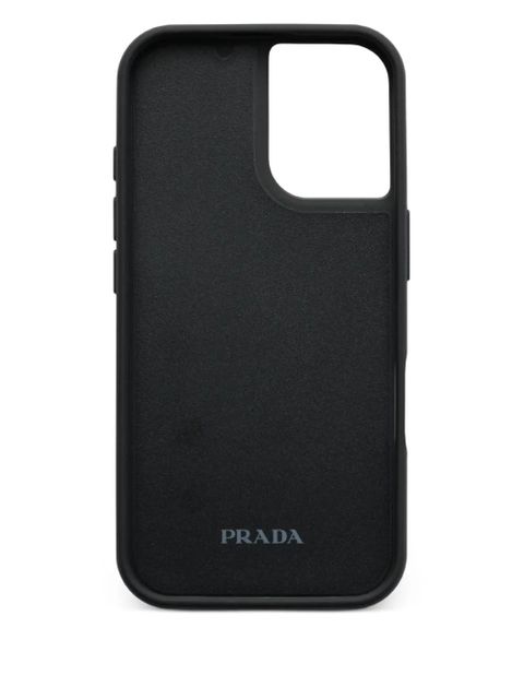 Prada Saffiano leather iPhone 16 case - Black