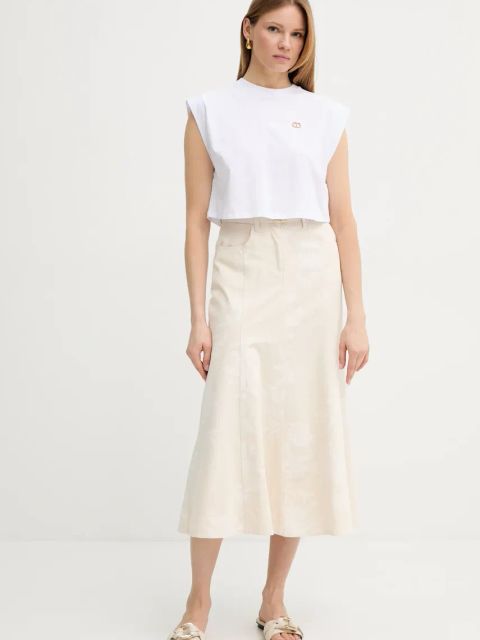 Twinset t-shirt bawełniany damski kolor biały 251TT2043