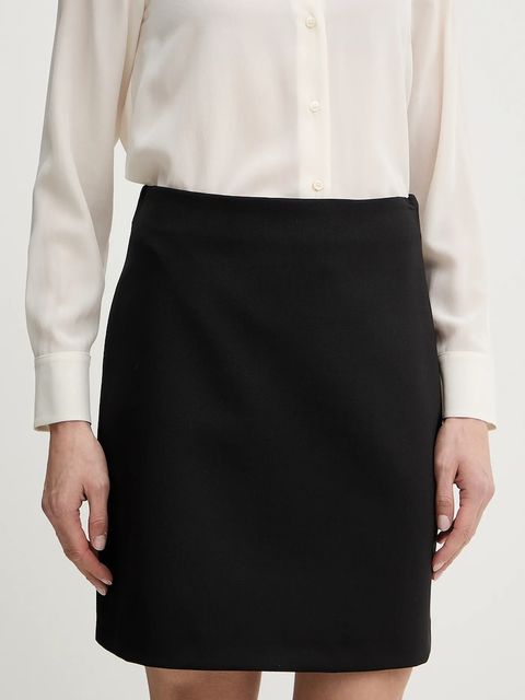 Weekend Max Mara spódnica z dodatkiem wełny ARCADIA kolor czarny mini prosta 2615101041600 - zdjęcie produktu nr 1