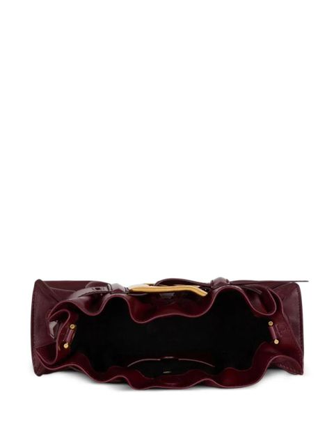 Balmain mini Anthem buckle-embellished calfskin-leather clutch bag - Red