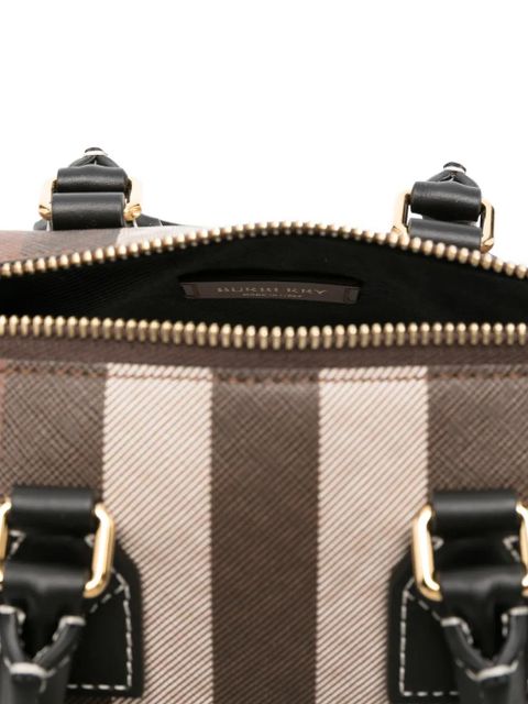 Burberry mini check padlock tote bag - Brown
