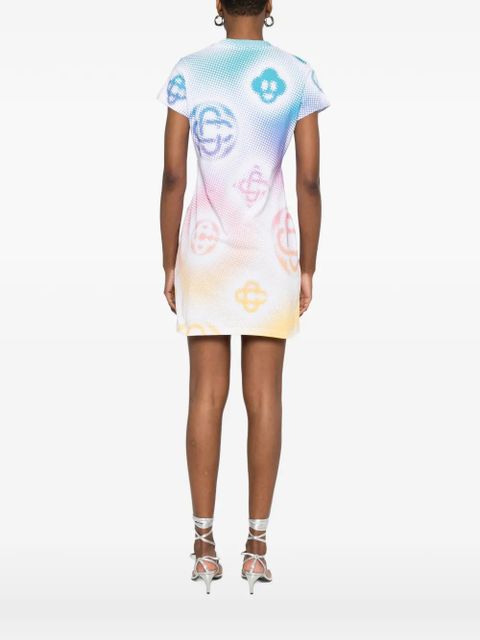 Casablanca printed mini dress - White