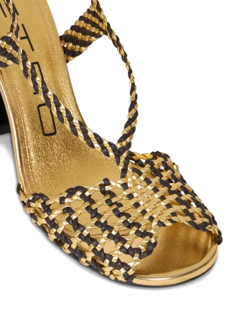 ETRO 90mm woven sandals - Gold