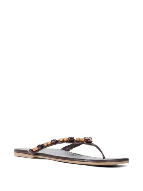 STAUD Freja bead-embellished sandals - Brown - zdjęcie produktu nr 2