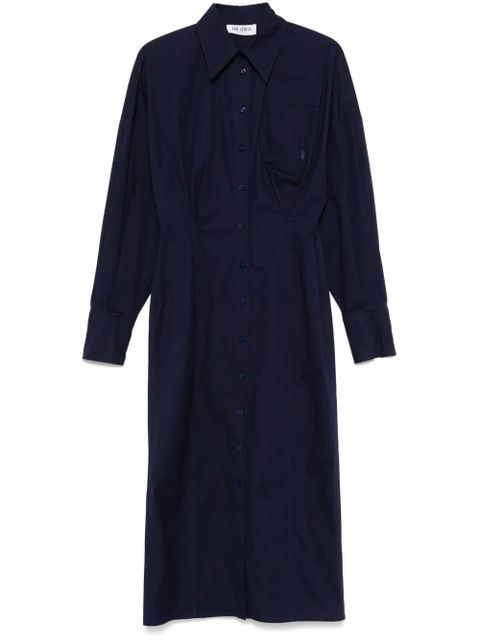 The Attico pleat-detail midi dress - Blue - zdjęcie produktu nr 1