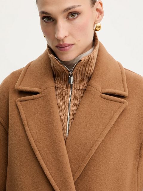 Pinko płaszcz z dodatkiem wełny kolor brązowy 105770 A2SM