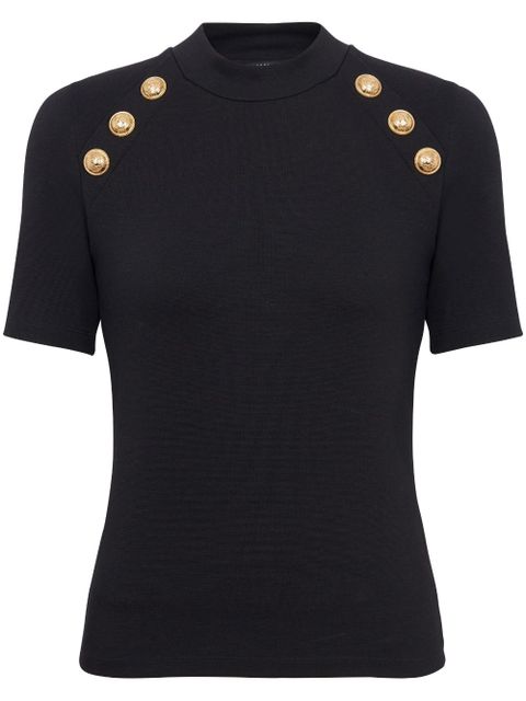 Balmain 6-Button raglan-sleeve T-shirt - Black - zdjęcie produktu nr 1