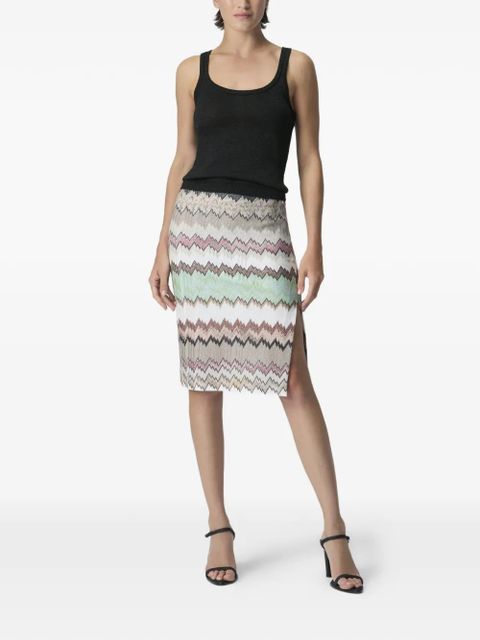 Missoni chevron slit midi skirt - Neutrals - zdjęcie produktu nr 2