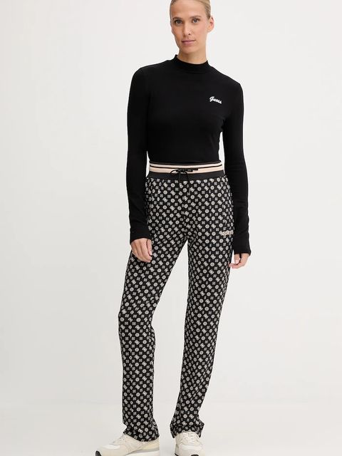 Guess longsleeve ALBA kolor czarny z półgolfem V5BP10 KCBF1 - zdjęcie produktu nr 2