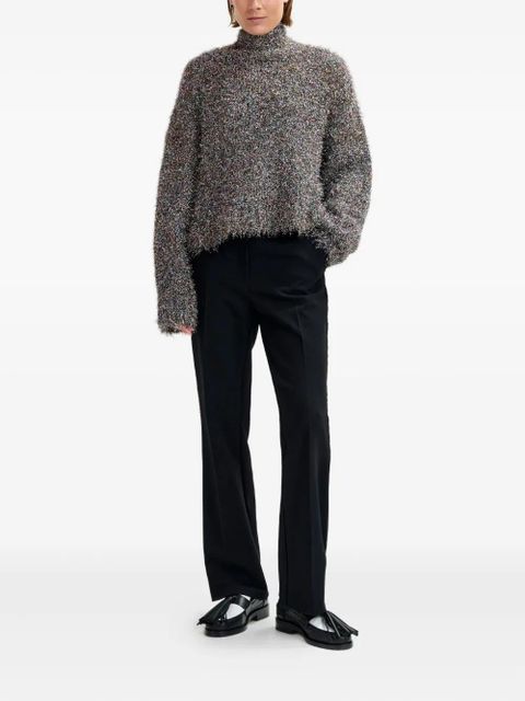 Essentiel Antwerp Istrana metallic pussy-bow sweater - Grey