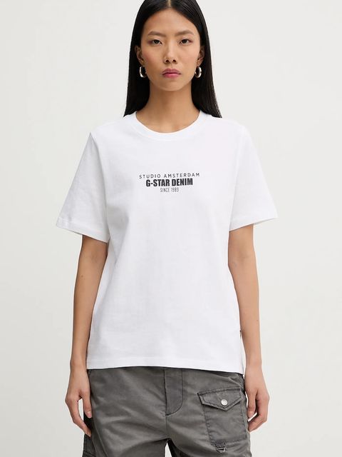 G-Star t-shirt bawełniany damski kolor biały D27976-C336 - zdjęcie produktu nr 1