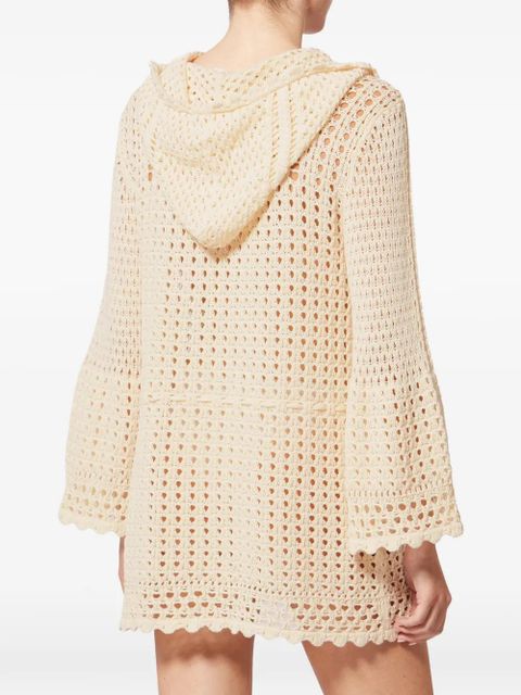 MARANT ÉTOILE ZELNIE hooded tassel mini dress - Neutrals