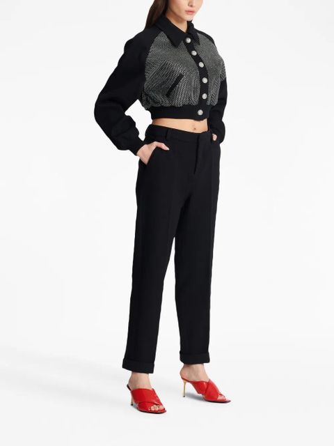 Balmain high-waisted tapered-leg trousers - Black