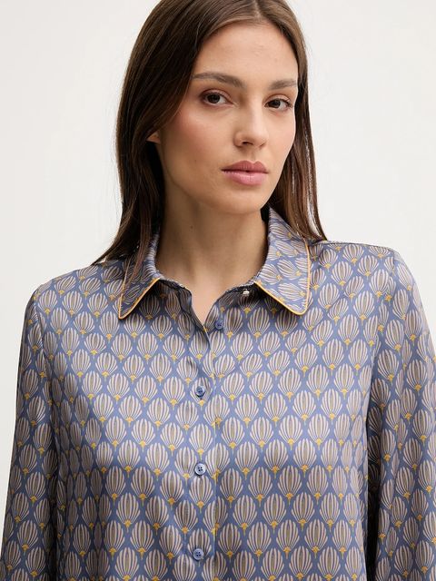 Joop! koszula damska kolor fioletowy regular z kołnierzykiem klasycznym 30047621