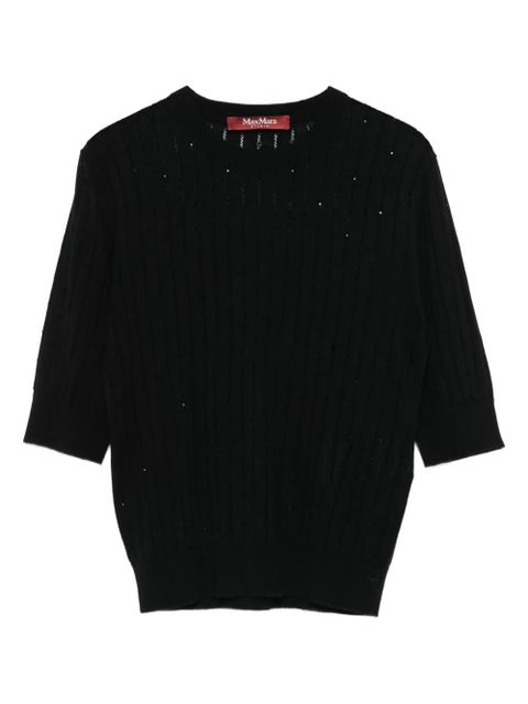 Max Mara open-knit short-sleeve top - Black - zdjęcie produktu nr 1