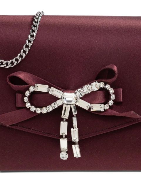 Jimmy Choo mini bow-detail shoulder bag - Red