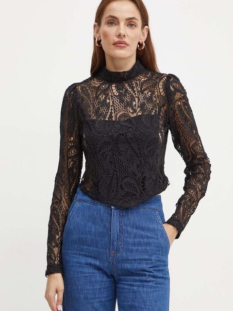 Twinset bluzka damska kolor czarny gładka 242TP2464