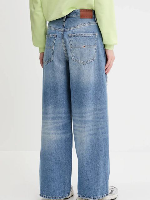 Tommy Jeans jeansy damskie kolor niebieski DW0DW21277