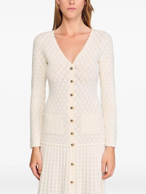 SANDRO pointelle-knit maxi dress - Neutrals