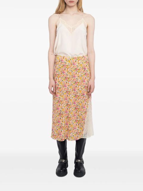 Zadig&Voltaire Jayla floral-print midi skirt - Orange - zdjęcie produktu nr 1