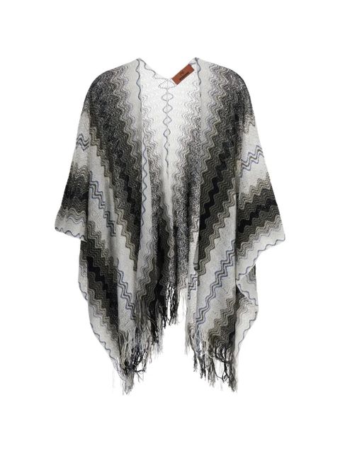 Missoni chevron fringed poncho - Black - zdjęcie produktu nr 1
