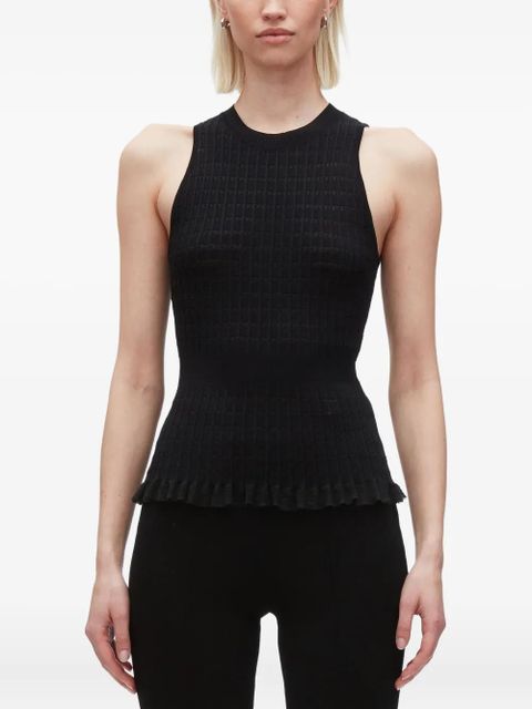 3.1 Phillip Lim ribbed-knit ruffled top - Black