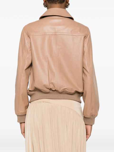 Yves Salomon zip-up lambskin jacket - Neutrals