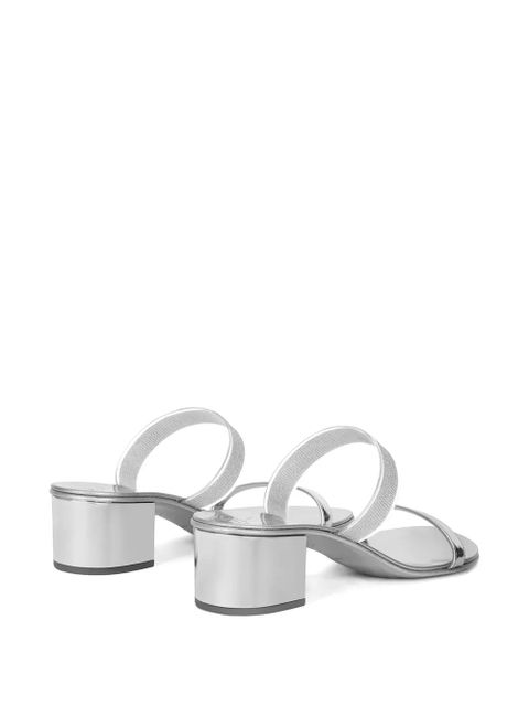 Giuseppe Zanotti metallic-effect leather sandals - Grey