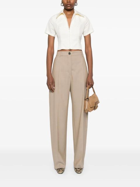 Sportmax virgin wool high-waisted trousers - Neutrals