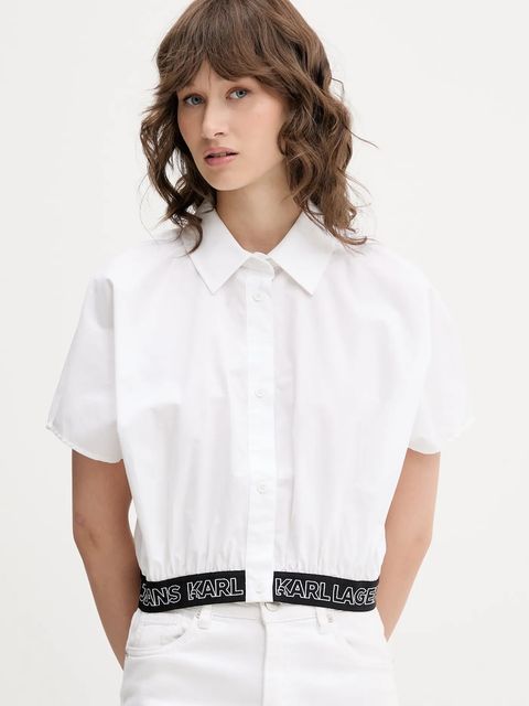 Karl Lagerfeld Jeans koszula damska kolor biały relaxed z kołnierzykiem klasycznym A2W11017 - zdjęcie produktu nr 1