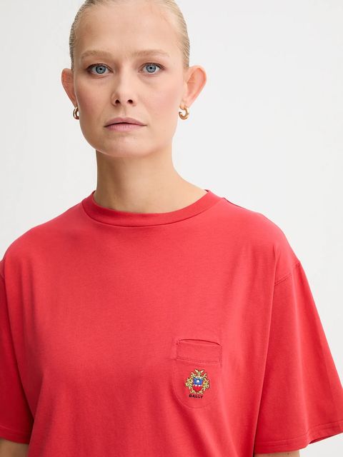 Bally t-shirt bawełniany damski kolor czerwony WJE07E