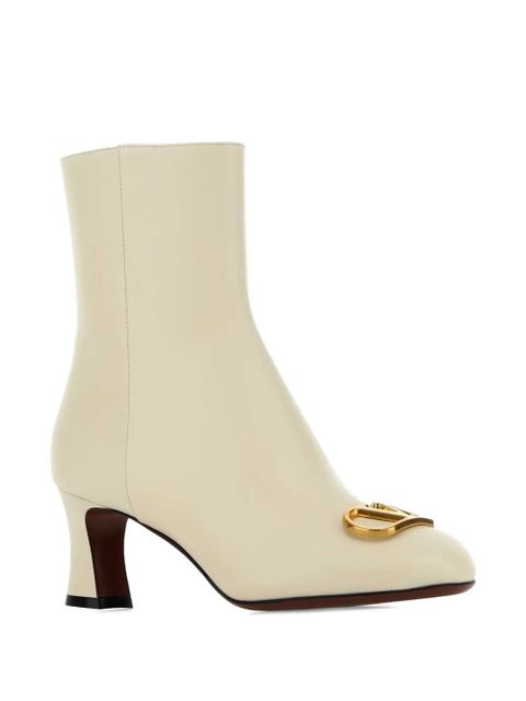 Valentino Garavani VLogo Signature 55 leather heeled ankle boots - Neutrals - zdjęcie produktu nr 2
