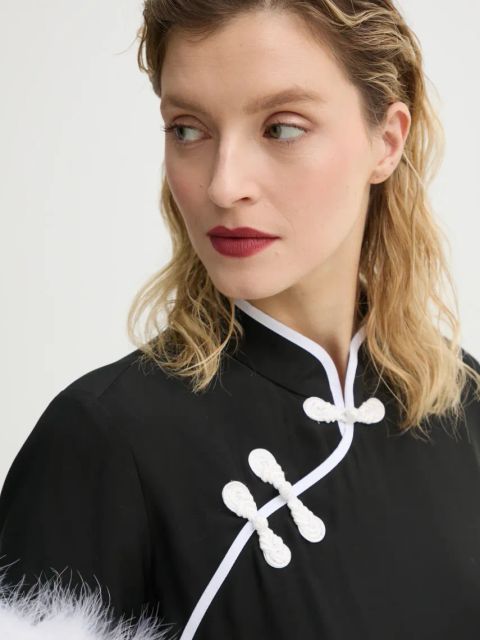 The Sleeper sukienka kolor czarny midi prosta DRDR03P002F