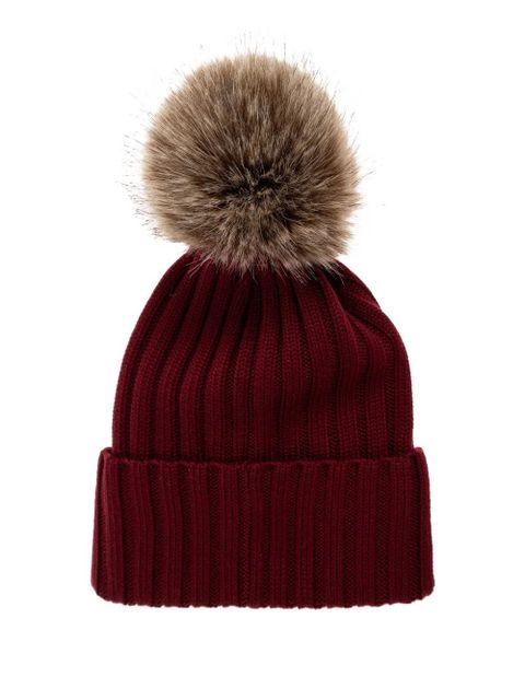 Moncler pompom ribbed beanie - Red - zdjęcie produktu nr 2